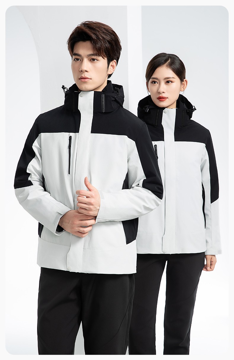 RH-60967 冬季三合一羽絨內(nèi)膽沖鋒衣防風(fēng)防雨保暖鎖溫登山騎行服定制(圖14)