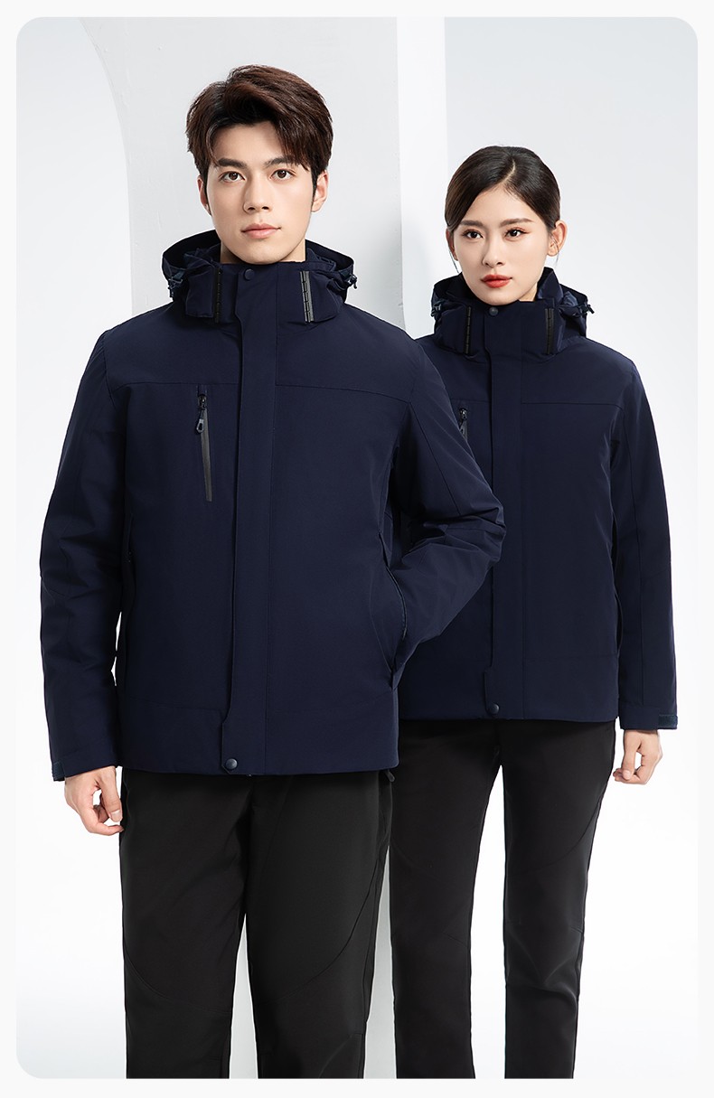 RH-60967 冬季三合一羽絨內(nèi)膽沖鋒衣防風(fēng)防雨保暖鎖溫登山騎行服定制(圖19)