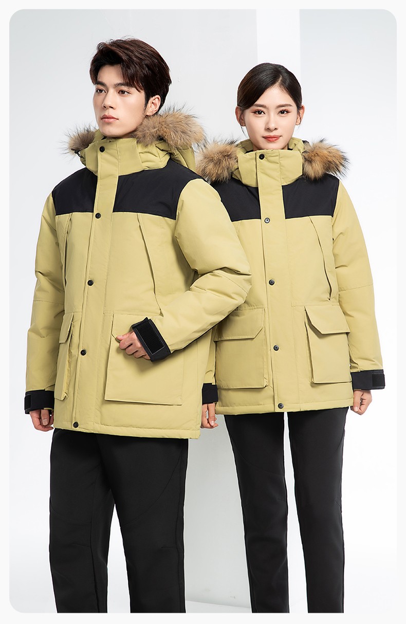 RH-60953 冬季可拆卸羽絨內(nèi)膽三合一沖鋒衣毛領(lǐng)帽子防風(fēng)防雨登山騎行服定制(圖14)