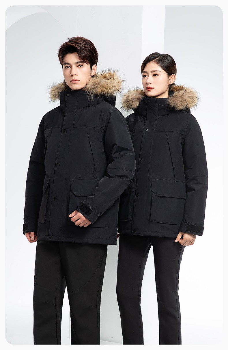 RH-60953 冬季可拆卸羽絨內(nèi)膽三合一沖鋒衣毛領(lǐng)帽子防風(fēng)防雨登山騎行服定制(圖18)