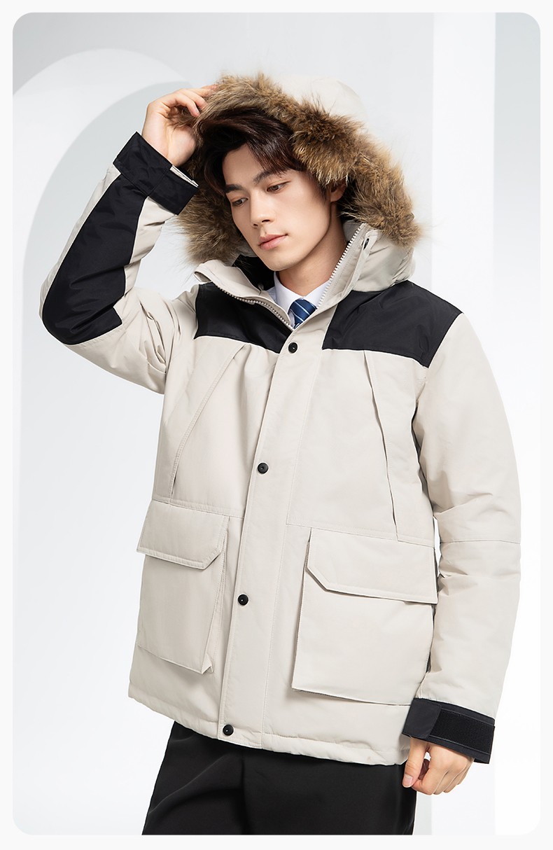 RH-60953 冬季可拆卸羽絨內(nèi)膽三合一沖鋒衣毛領(lǐng)帽子防風(fēng)防雨登山騎行服定制(圖19)