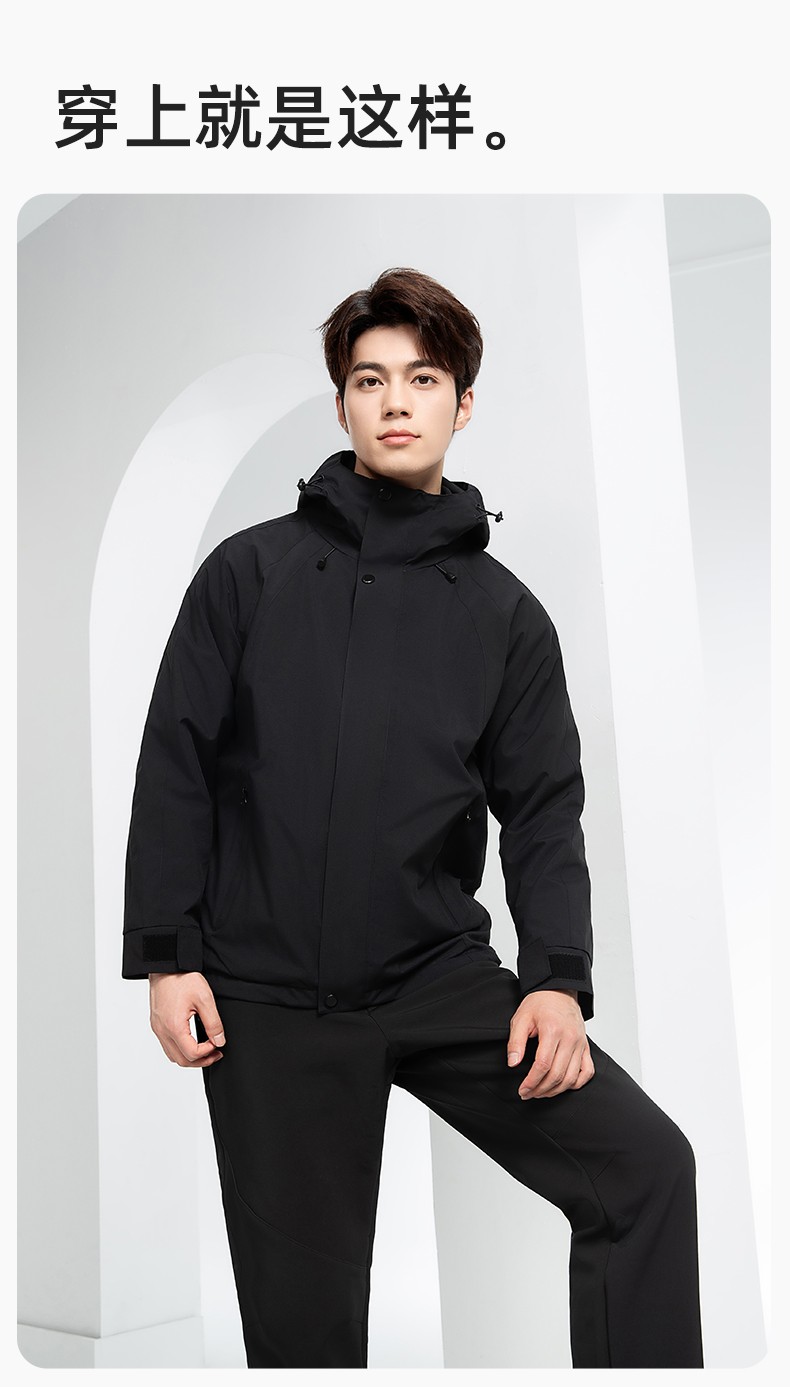 SL-9597 冬季工作服沖鋒衣加絨保暖工裝可拆卸印字定制學(xué)校公司超市外套(圖10)