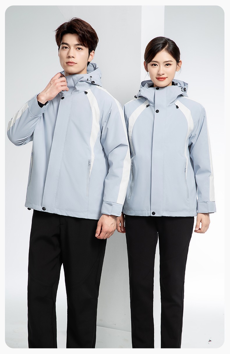 SL-9597 冬季工作服沖鋒衣加絨保暖工裝可拆卸印字定制學(xué)校公司超市外套(圖13)