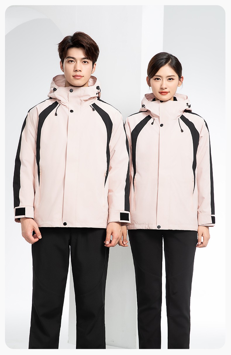 SL-9597 冬季工作服沖鋒衣加絨保暖工裝可拆卸印字定制學(xué)校公司超市外套(圖17)