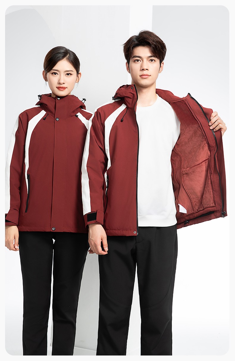 SL-9597 冬季工作服沖鋒衣加絨保暖工裝可拆卸印字定制學(xué)校公司超市外套(圖18)