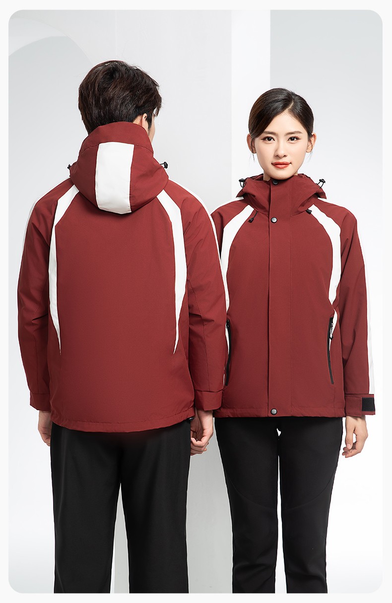 SL-9597 冬季工作服沖鋒衣加絨保暖工裝可拆卸印字定制學(xué)校公司超市外套(圖19)