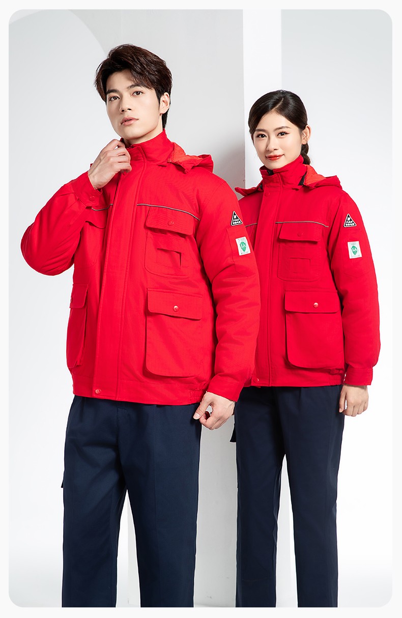 FJD8899Z 冬季純棉防靜電工作服棉服定制冷庫(kù)加厚保暖化工廠棉衣勞保服棉襖(圖15)