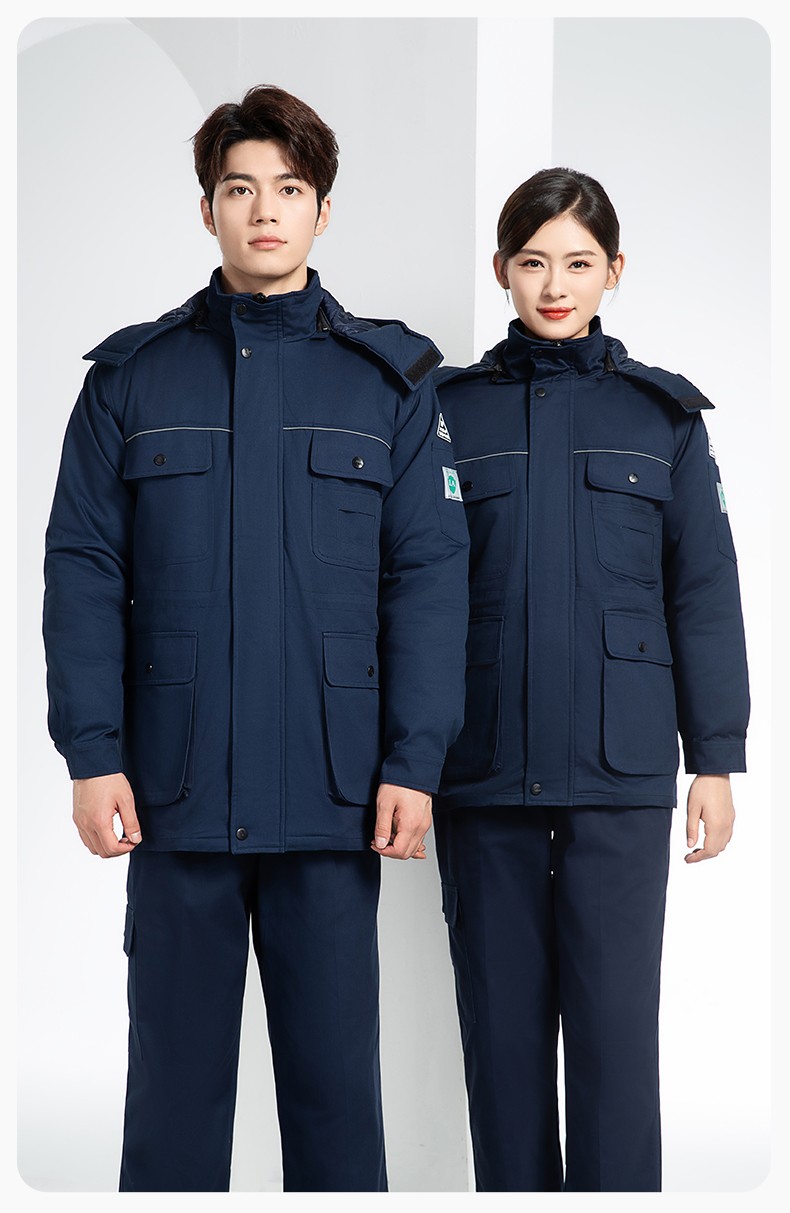 FJD8899Z 冬季純棉防靜電工作服棉服定制冷庫(kù)加厚保暖化工廠棉衣勞保服棉襖(圖17)