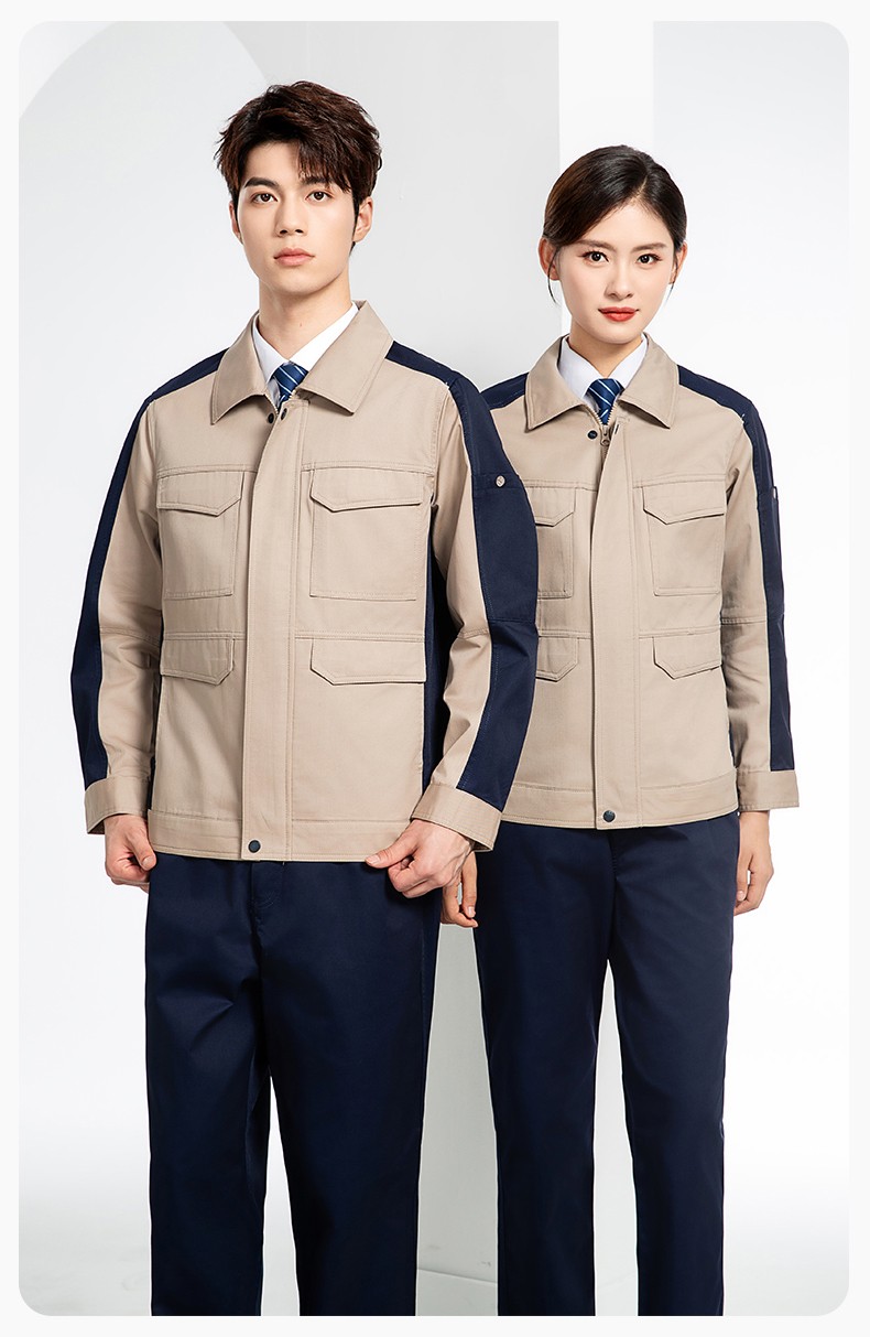 JC-3D02 春秋防靜電棉服定制工作服拼色工裝加油站機(jī)修車(chē)間廠服勞保工作服(圖12)