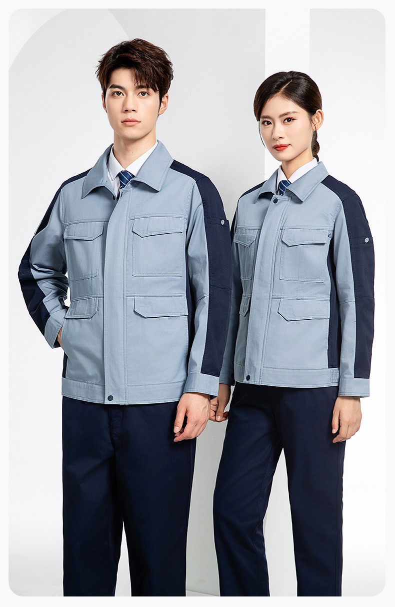 JC-3D02 春秋防靜電棉服定制工作服拼色工裝加油站機(jī)修車(chē)間廠服勞保工作服(圖15)