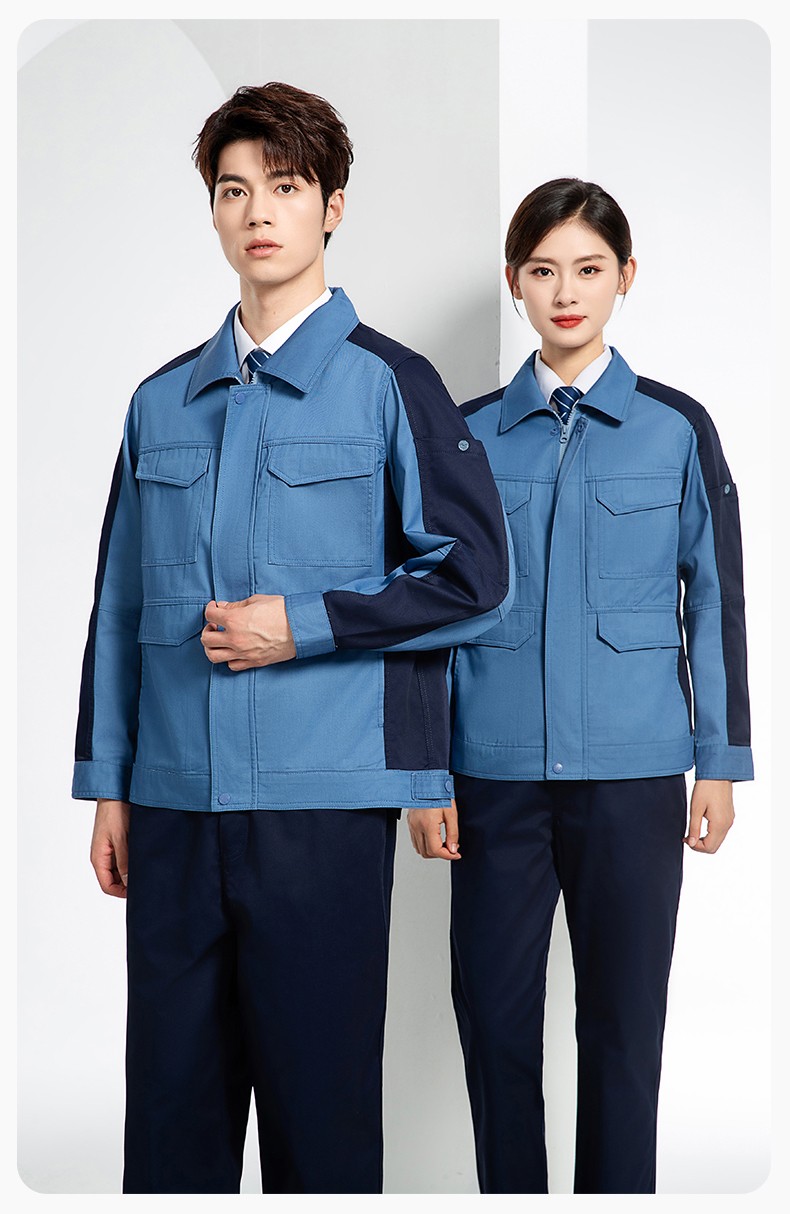 JC-3D02 春秋防靜電棉服定制工作服拼色工裝加油站機(jī)修車(chē)間廠服勞保工作服(圖19)
