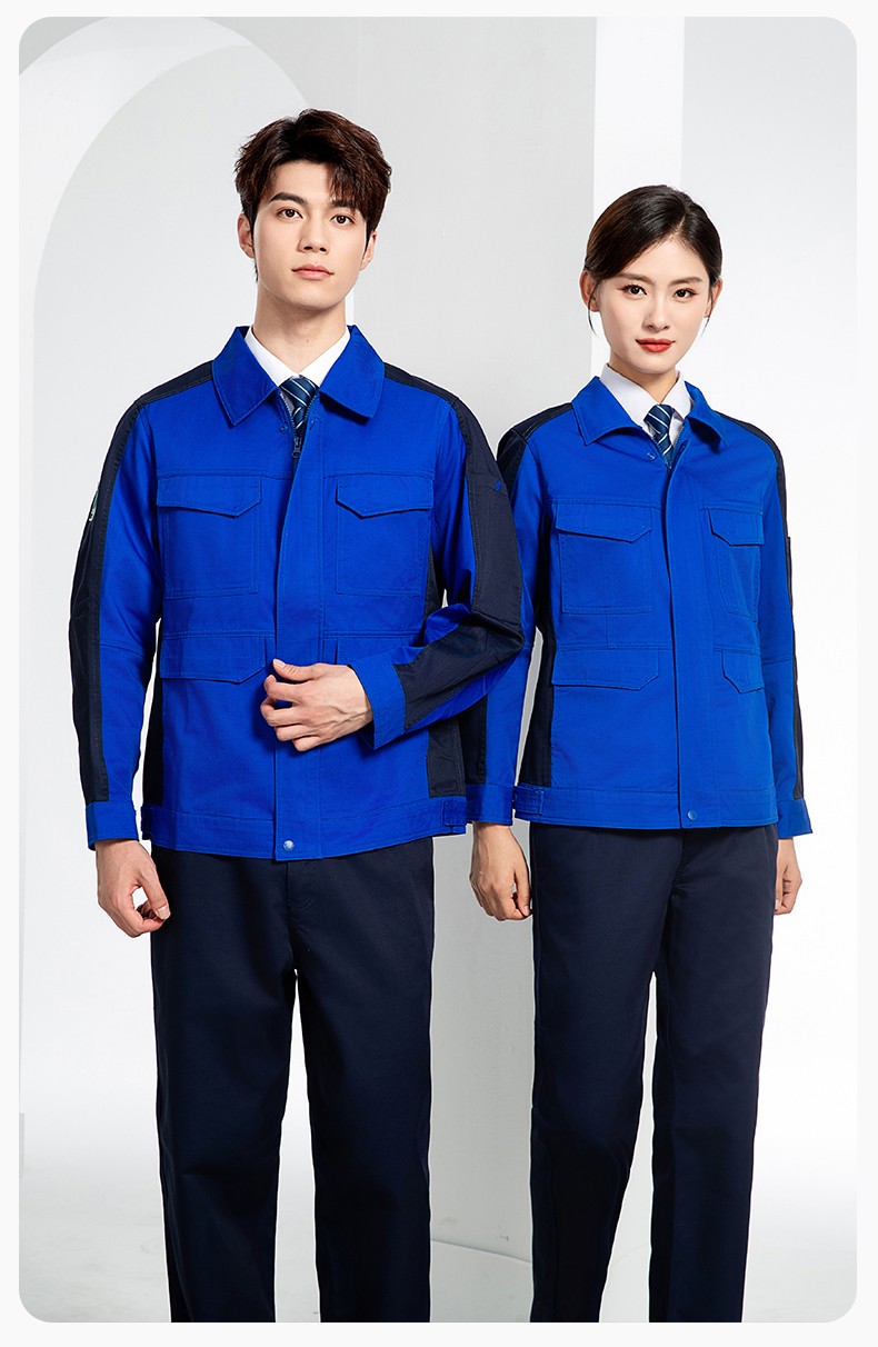 JC-3D02 春秋防靜電棉服定制工作服拼色工裝加油站機(jī)修車(chē)間廠服勞保工作服(圖21)