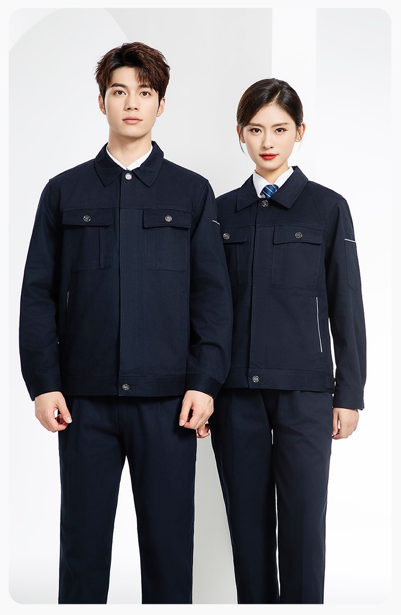 RD-8506 春秋純棉雙層帶網(wǎng)布耐磨透氣電焊工地干活工裝定制(圖13)