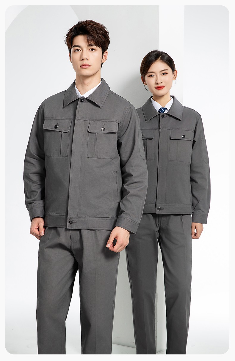 RD-8506 春秋純棉雙層帶網(wǎng)布耐磨透氣電焊工地干活工裝定制(圖15)