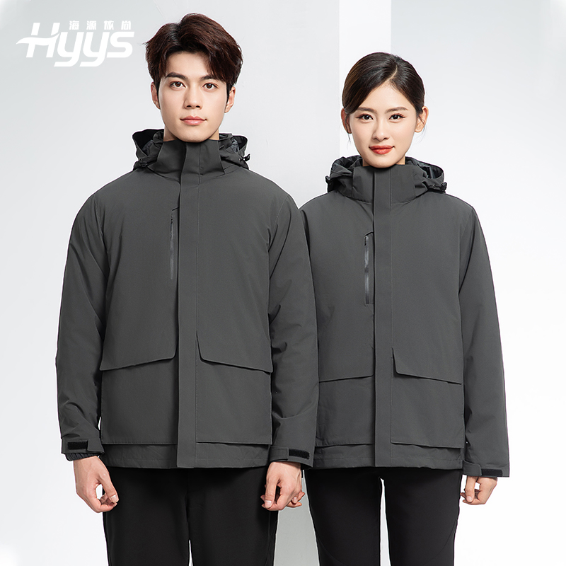 SW-9996 戶外三合一沖鋒衣秋冬加絨加厚男女同款搖粒絨沖鋒衣工作服定制