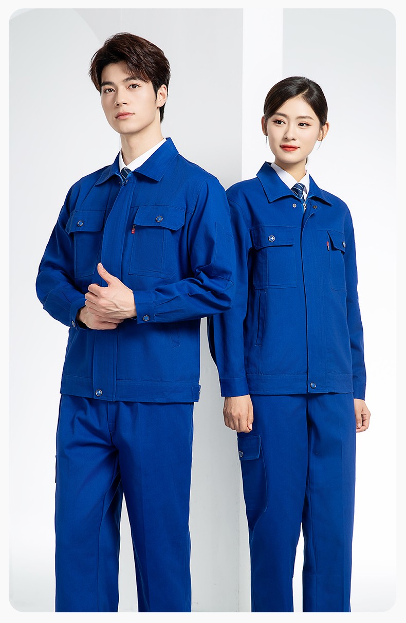 QM2094 春秋季純棉工作服套裝定制耐磨全棉勞保服工裝上衣勞動廠服(圖16)