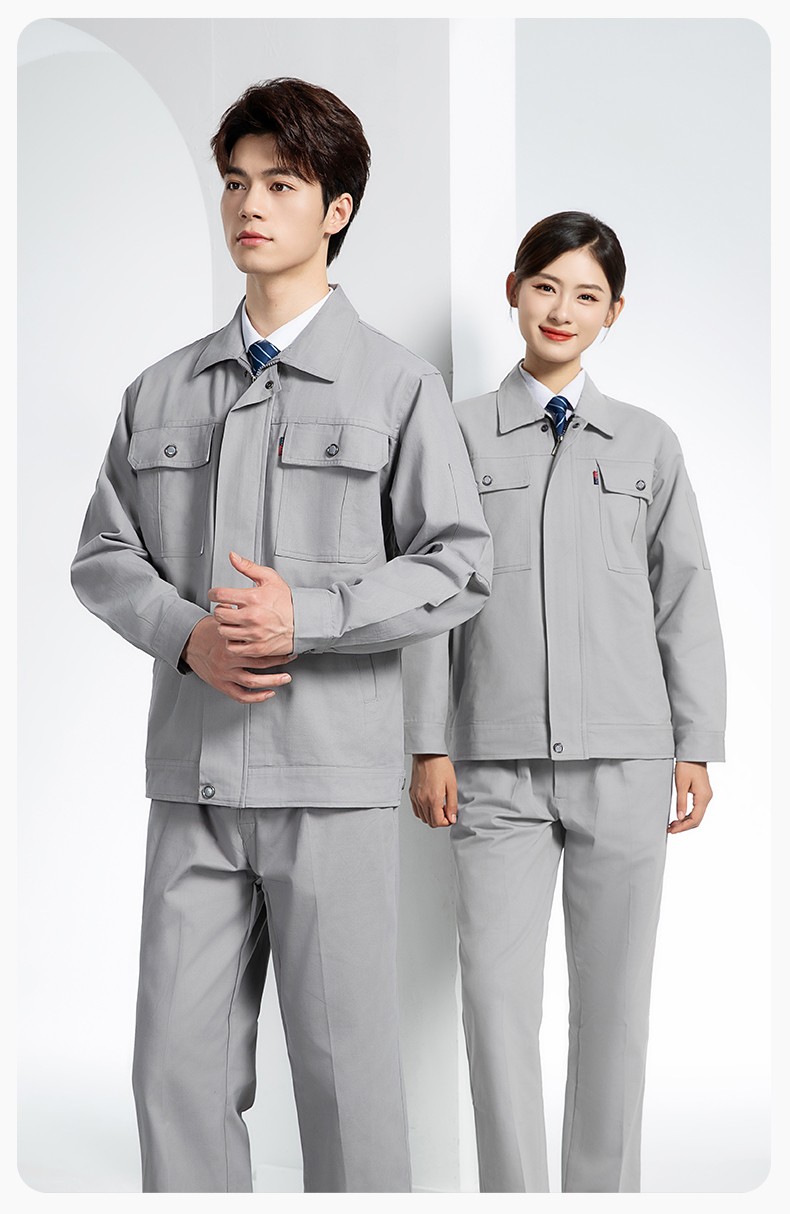 QM2094S 春秋純棉雙層工作服套裝定制耐磨全棉勞保服工裝上衣勞動廠服(圖12)