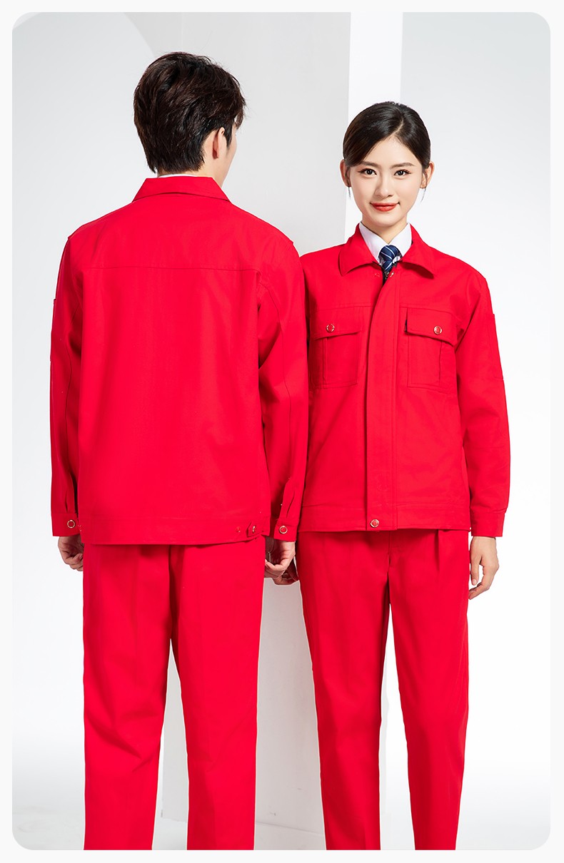 QM2094S 春秋純棉雙層工作服套裝定制耐磨全棉勞保服工裝上衣勞動廠服(圖18)