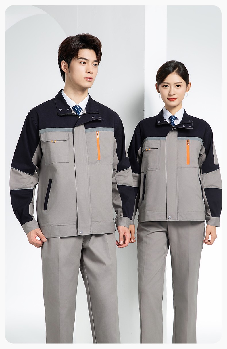 QM20129 純棉工作服套裝定制加厚耐磨長袖勞保服汽修裝修工地電焊工裝(圖14)