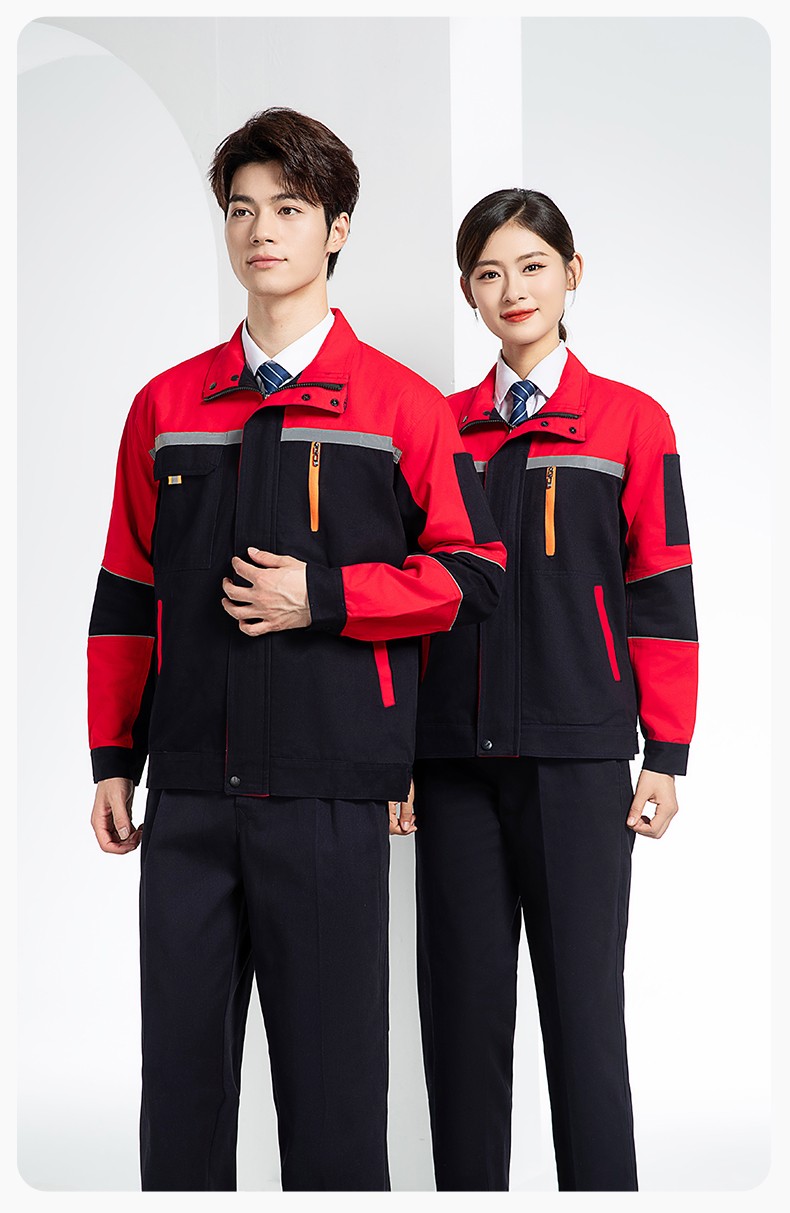 QM20129S 春秋雙層純棉工作服套裝男全棉帶里布加厚勞保服電焊工勞保服定制(圖18)