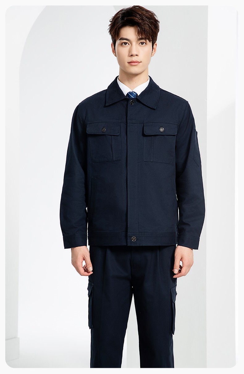 RD-506 春秋純棉電焊工作服套裝男印字長(zhǎng)袖工裝耐磨車間全棉勞保服(圖13)