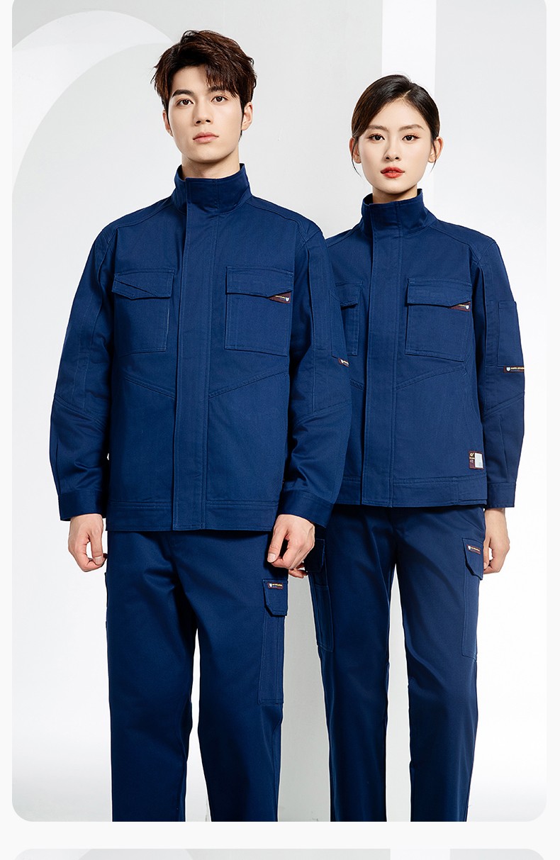 JC-SY61X 防靜電春秋長袖工作服套裝CVC耐磨純色工裝機修車間工廠服定制(圖15)