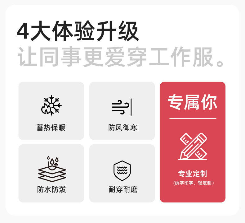 YJ-SK6016 冬季三合一沖鋒衣工作服連帽防風(fēng)防水加絨加厚印logo工裝外套定制(圖2)