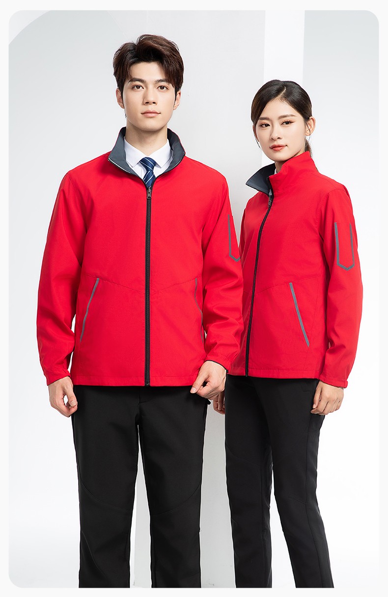 YJ-7001 高端工作服沖鋒衣春秋雙面企業(yè)公司行政商務(wù)高管員工長(zhǎng)袖外套定制(圖15)