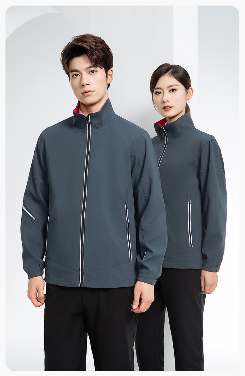 YJ-7001 高端工作服沖鋒衣春秋雙面企業(yè)公司行政商務(wù)高管員工長(zhǎng)袖外套定制(圖16)