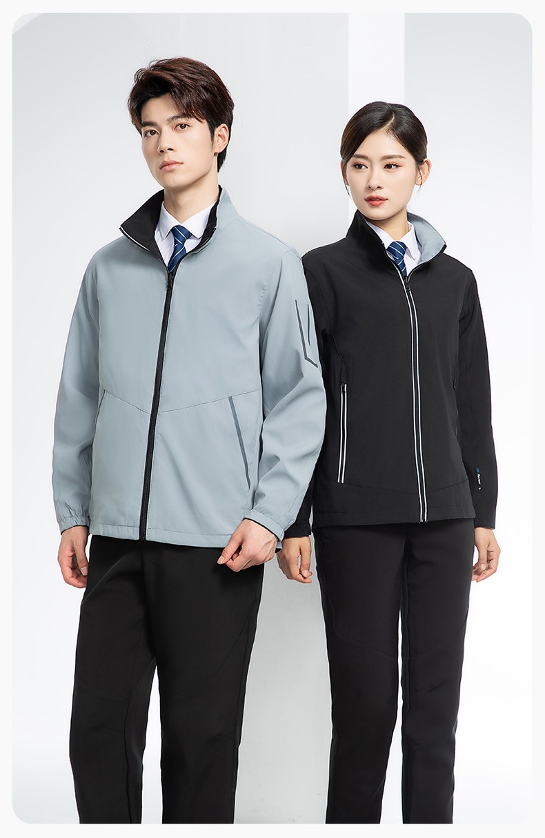 YJ-7001 高端工作服沖鋒衣春秋雙面企業(yè)公司行政商務(wù)高管員工長(zhǎng)袖外套定制(圖20)