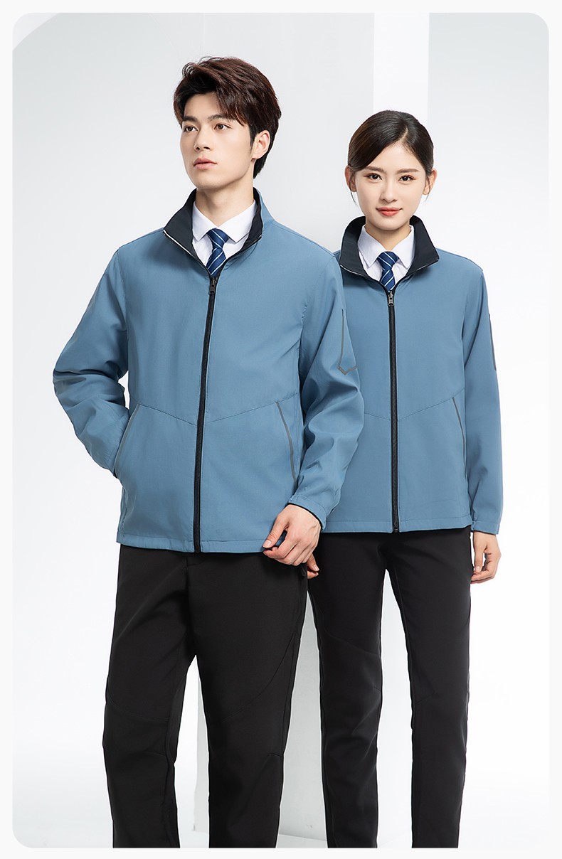 YJ-7001 高端工作服沖鋒衣春秋雙面企業(yè)公司行政商務(wù)高管員工長(zhǎng)袖外套定制(圖21)