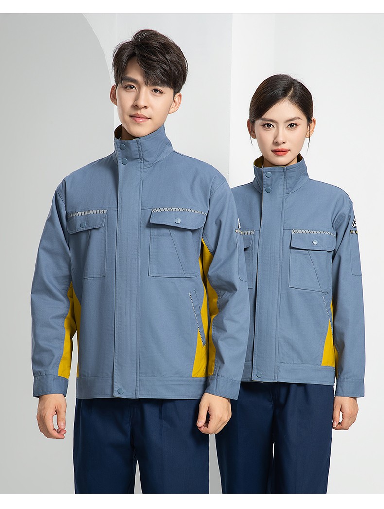 LW-8063 防靜電工作服春秋套裝定制耐磨勞保服男汽修加油站工地工裝印LOGO(圖20)