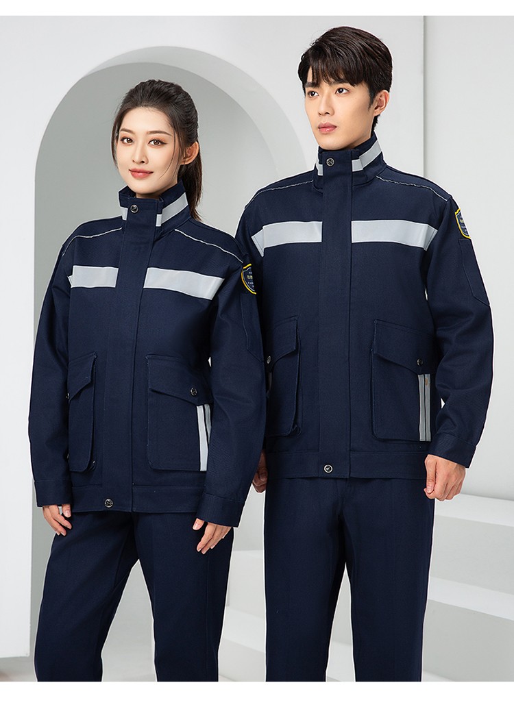 LW-8635 純棉防阻燃春秋工作服套裝男加厚耐磨工廠車(chē)間電焊焊工防燙勞保服(圖18)