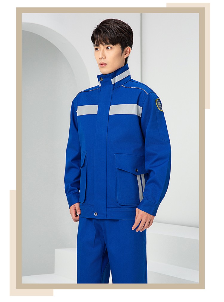 LW-8635 純棉防阻燃春秋工作服套裝男加厚耐磨工廠車(chē)間電焊焊工防燙勞保服(圖22)