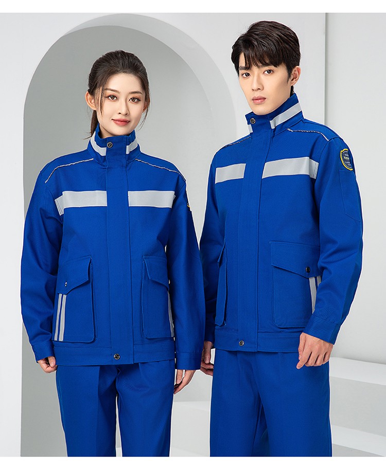 LW-8635 純棉防阻燃春秋工作服套裝男加厚耐磨工廠車(chē)間電焊焊工防燙勞保服(圖21)