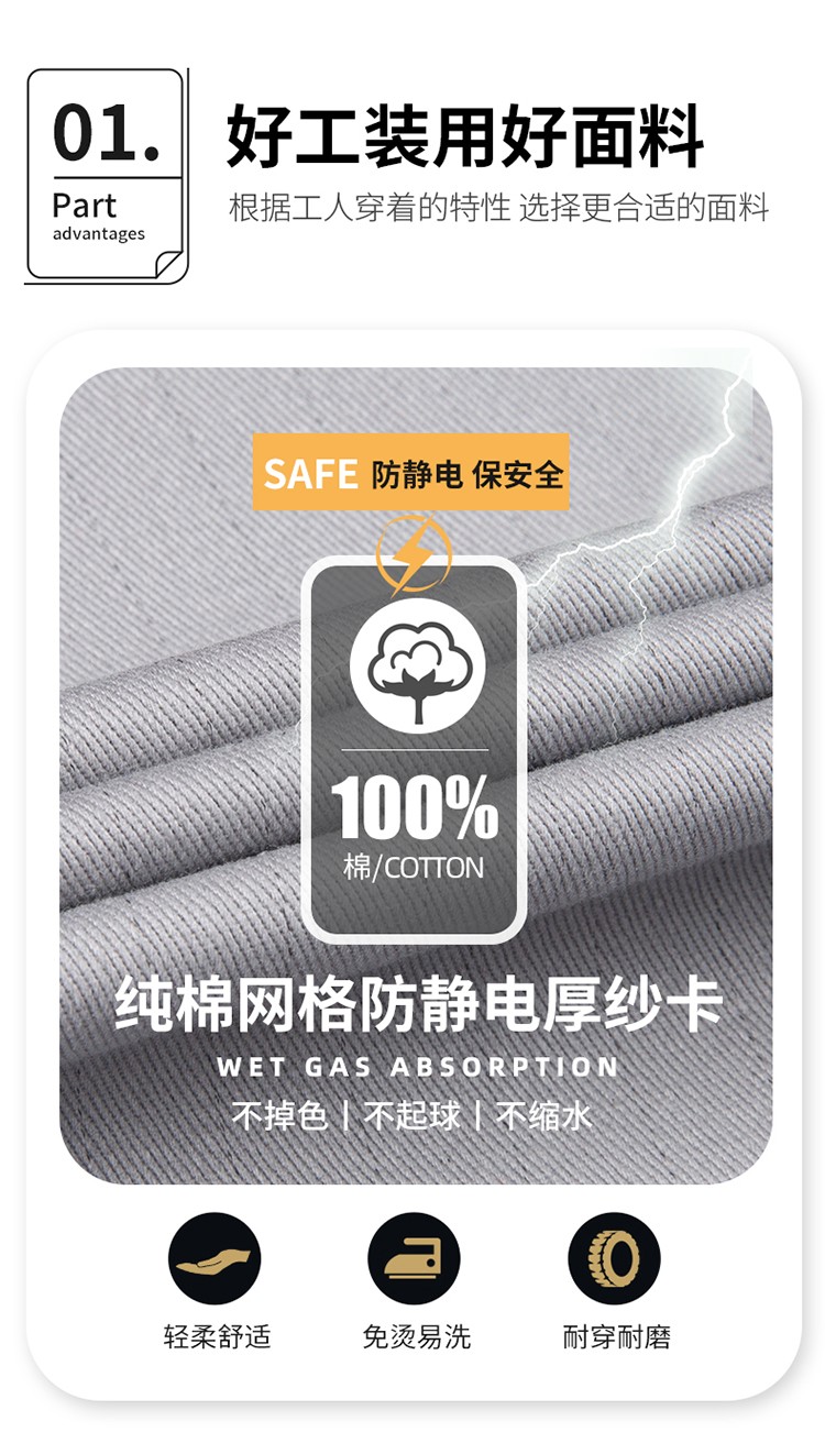 LW-8818 純棉防靜電工作服棉衣定制冷庫(kù)加油站冬季中長(zhǎng)款防寒服勞保服外套(圖4)