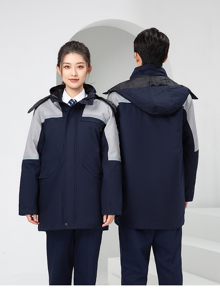 LW-8818 純棉防靜電工作服棉衣定制冷庫(kù)加油站冬季中長(zhǎng)款防寒服勞保服外套(圖18)
