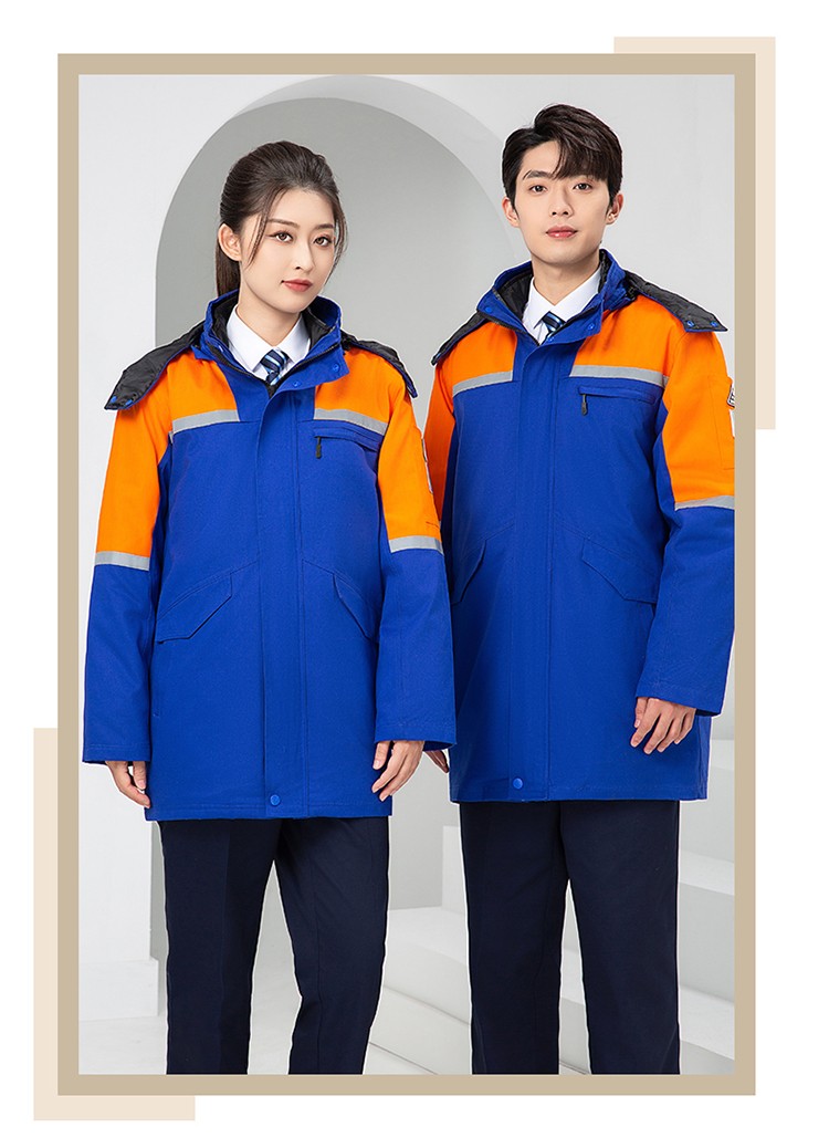 LW-8818 純棉防靜電工作服棉衣定制冷庫(kù)加油站冬季中長(zhǎng)款防寒服勞保服外套(圖22)