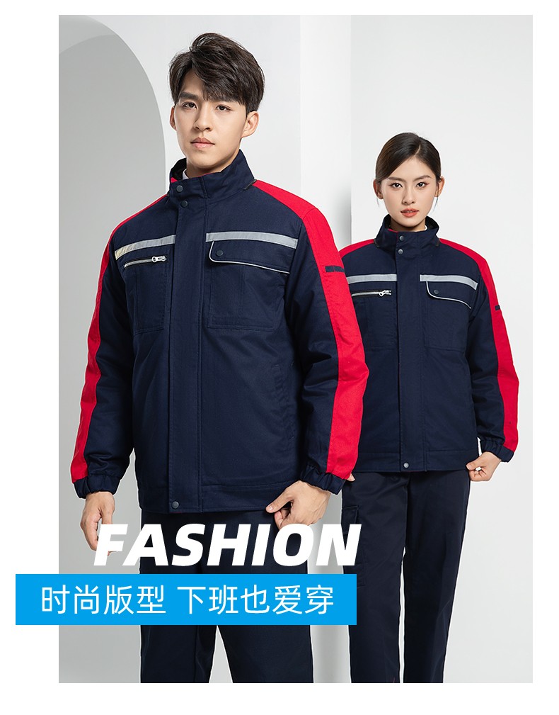 LW-8869Y 冬季羽絨內(nèi)膽工作服棉服定制工廠車間戶外男保溫反光條保暖棉襖棉衣工作服(圖19)