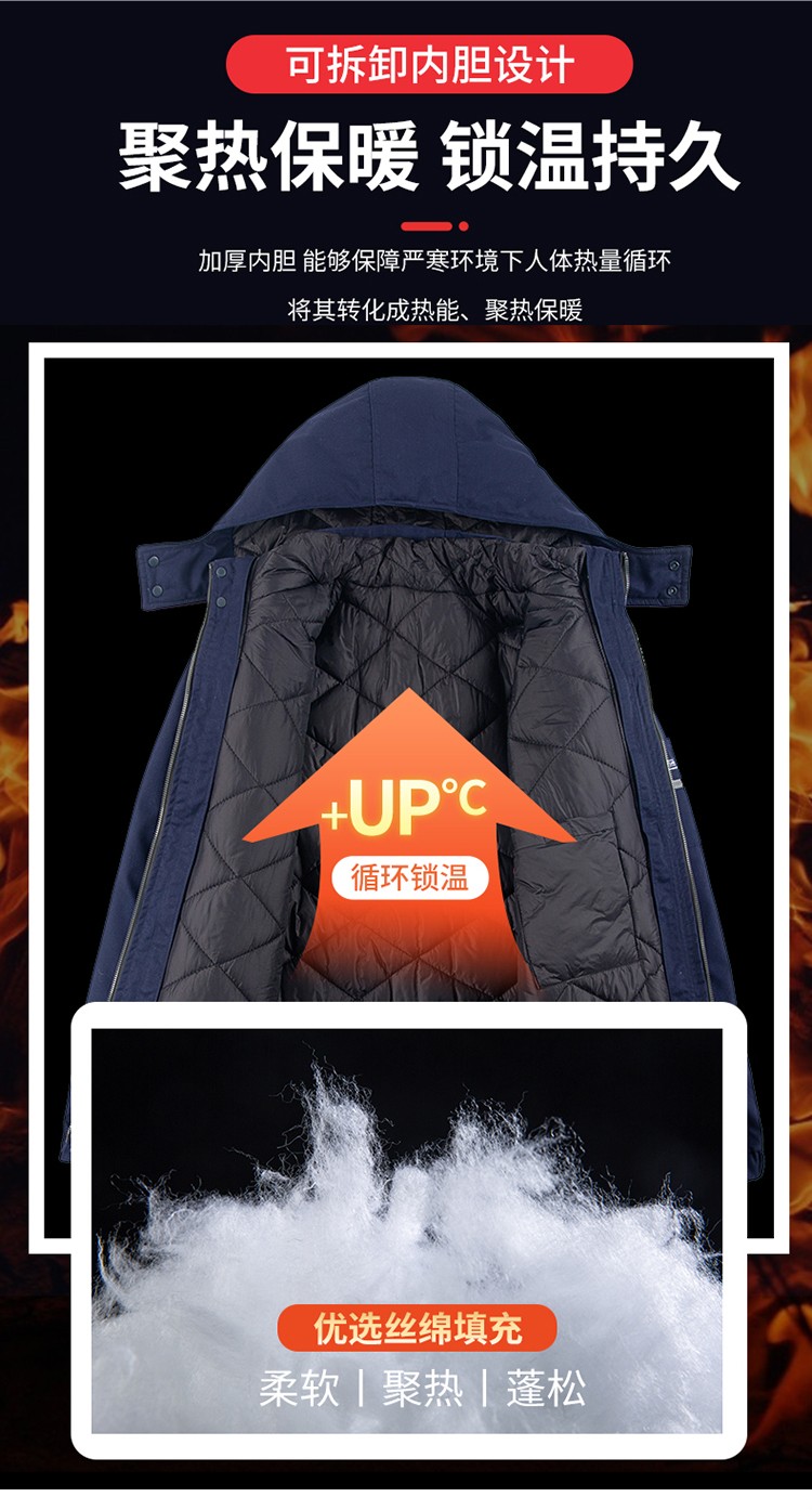 LW-8826 冬季可拆卸工作服棉襖工廠車間員工勞保服加絨加厚棉服工裝定制(圖8)