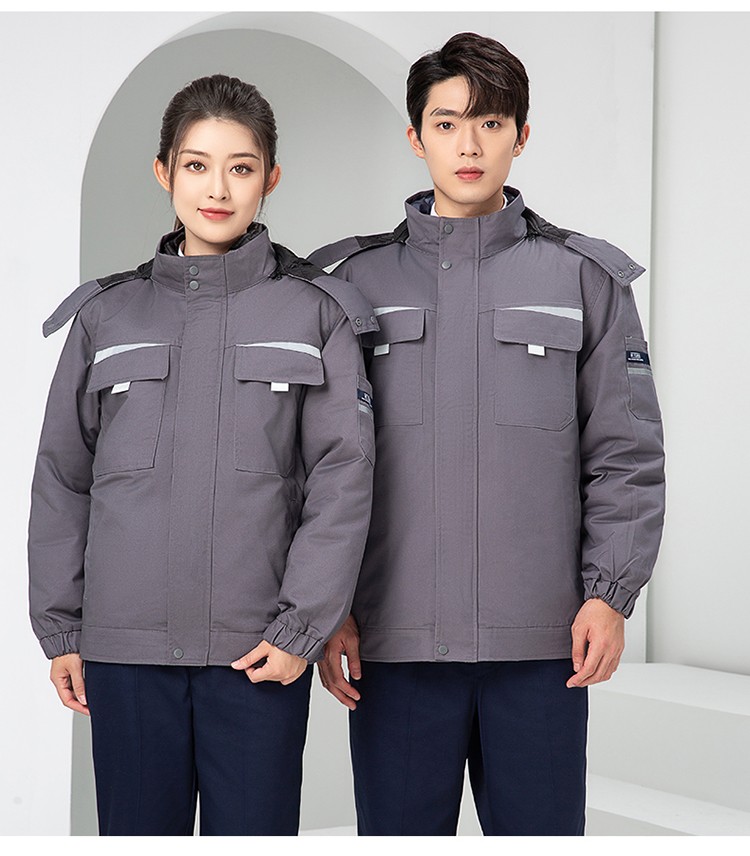 LW-8826 冬季可拆卸工作服棉襖工廠車間員工勞保服加絨加厚棉服工裝定制(圖26)