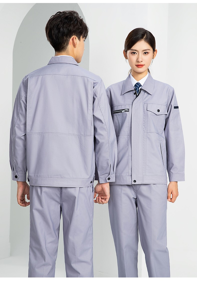 LW-8067 高端工作服套裝定制男春秋長袖車間工人夾克勞保服工裝上衣印繡字(圖23)