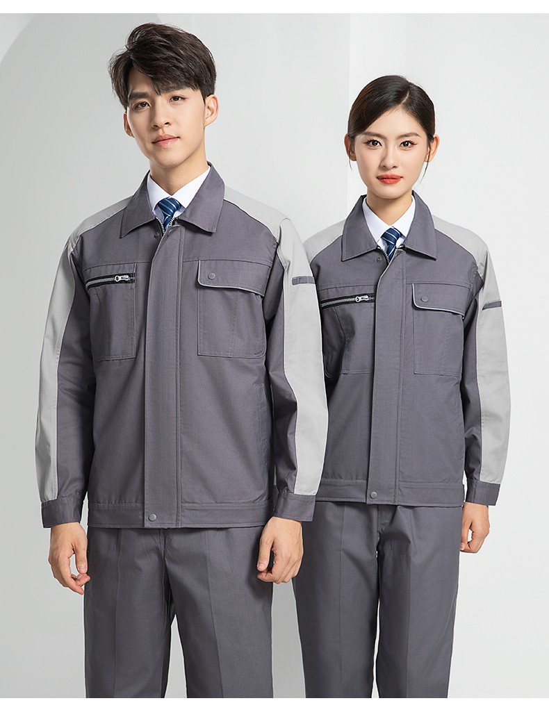 LW-8069 新款春秋工作服套裝定制廠服工衣車間勞保服工程服電工服印制logo(圖22)