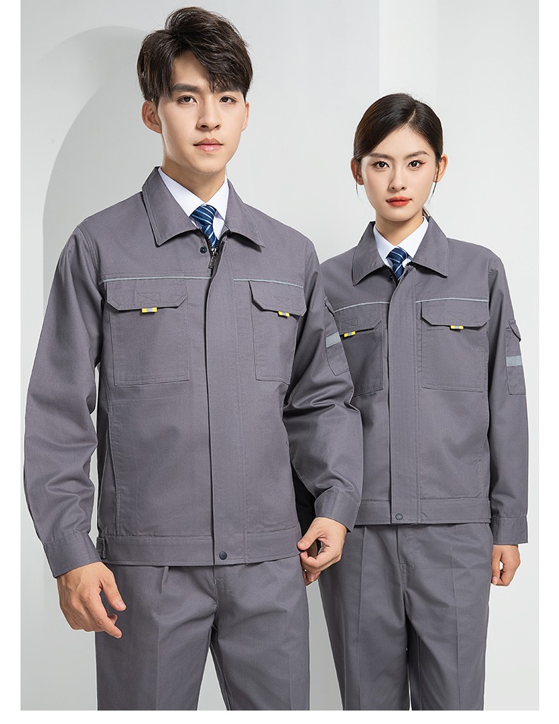 LW-8089 春秋季長袖反光工作服套裝定制男汽修耐磨工人工廠車間上衣勞保服(圖22)