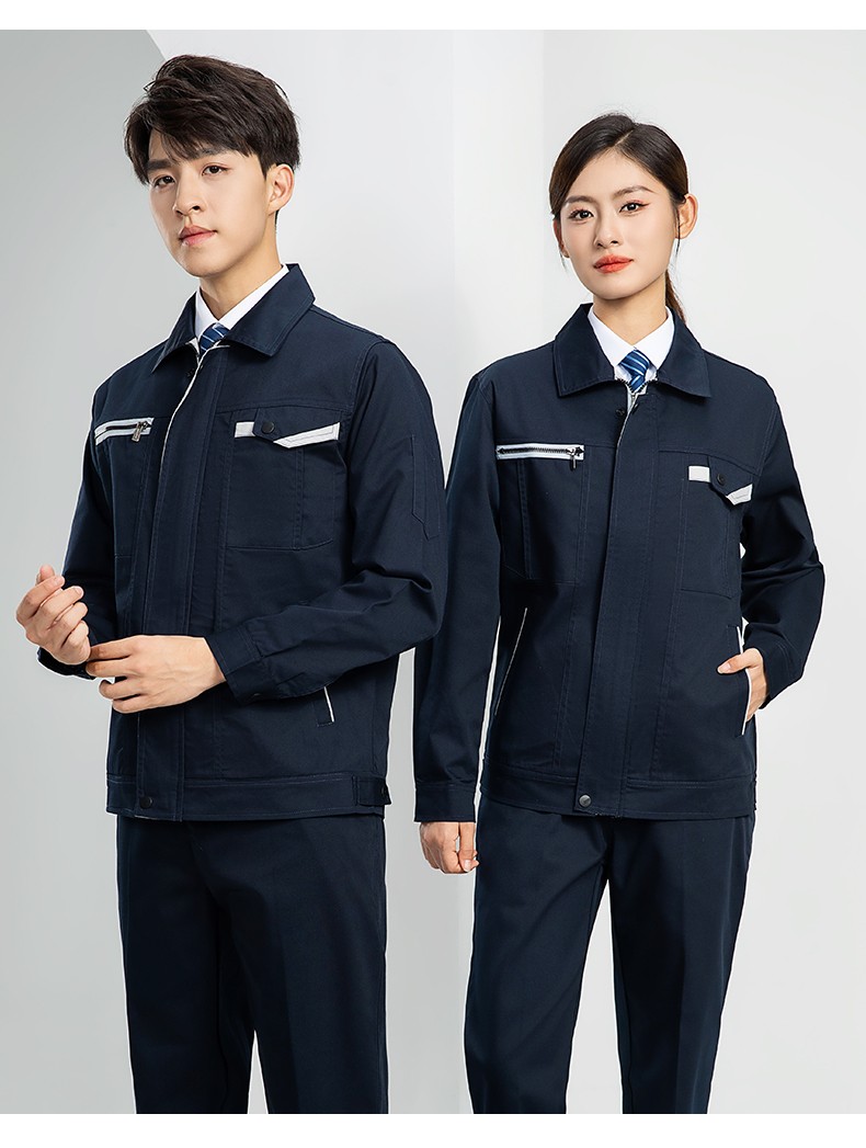 LW-8103 秋季高品質(zhì)工作服定制車間企業(yè)車間工廠廠服時尚立體版型工裝印字(圖19)