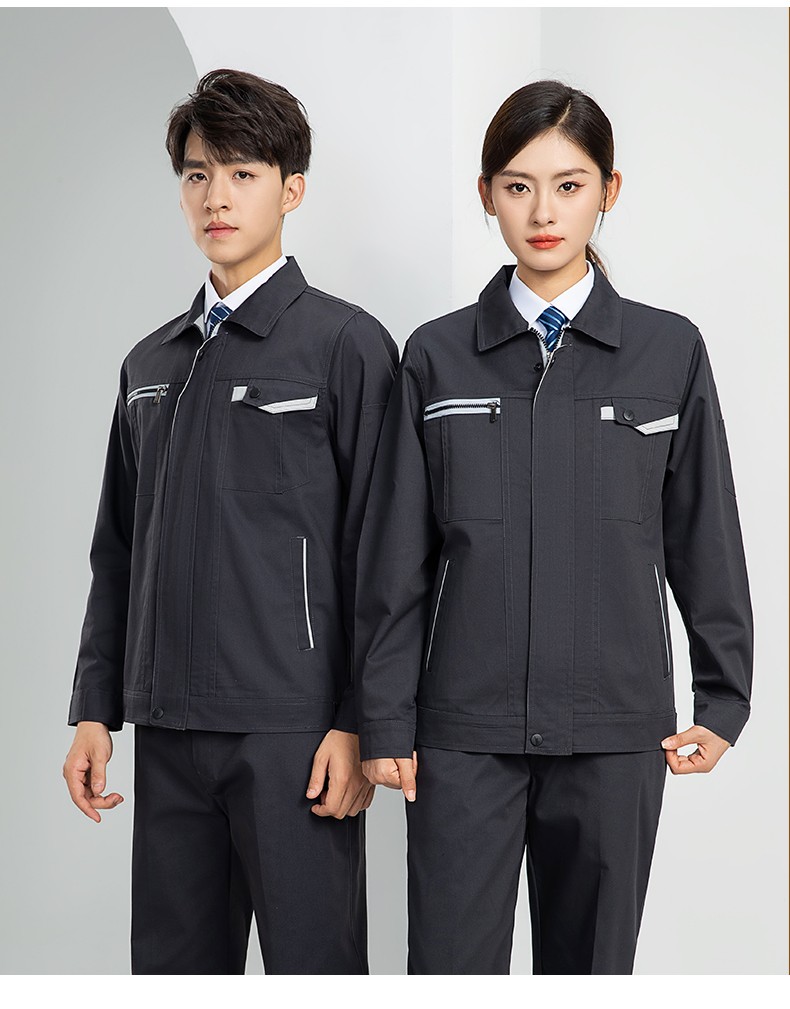 LW-8103 秋季高品質(zhì)工作服定制車間企業(yè)車間工廠廠服時尚立體版型工裝印字(圖21)