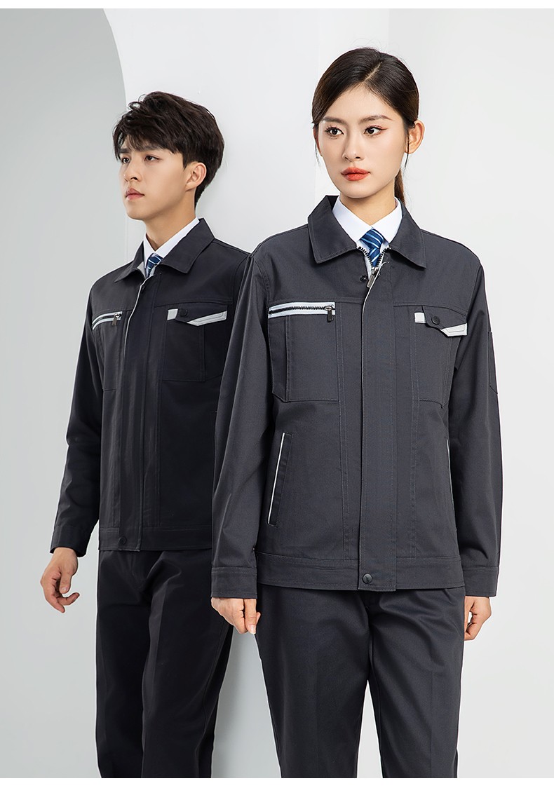 LW-8103 秋季高品質(zhì)工作服定制車間企業(yè)車間工廠廠服時尚立體版型工裝印字(圖24)