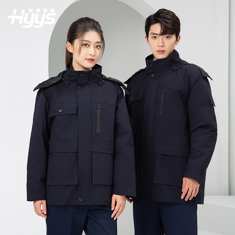 LW-8835 冬季純棉可拆卸工作服棉服定制印字防寒服冷庫(kù)棉工人車間加厚棉衣