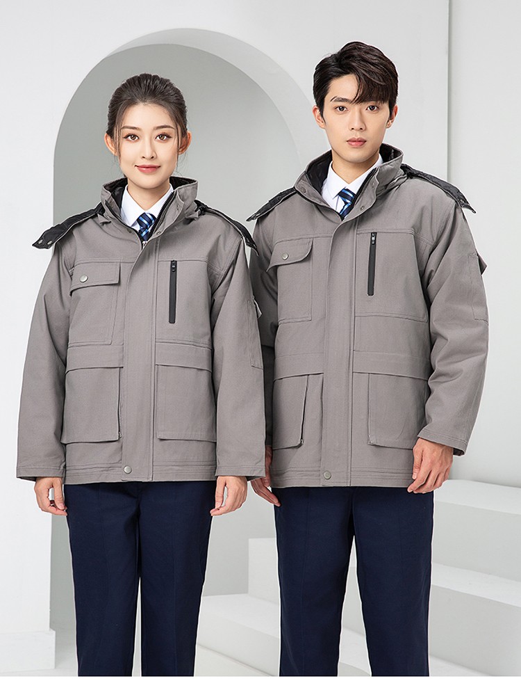 LW-8835 冬季純棉可拆卸工作服棉服定制印字防寒服冷庫(kù)棉工人車(chē)間加厚棉衣(圖18)