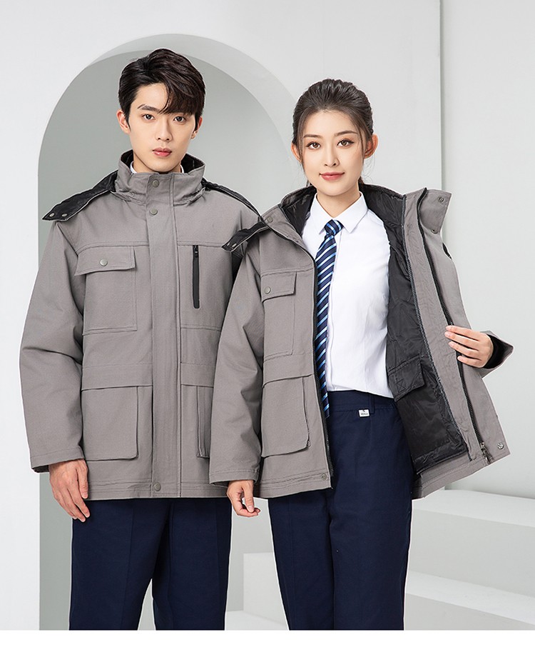 LW-8835 冬季純棉可拆卸工作服棉服定制印字防寒服冷庫(kù)棉工人車(chē)間加厚棉衣(圖19)